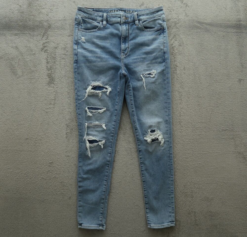 American Eagle Jegging Jeans Women's Size 10R Blue High-Rise 28" Inseam Underlay